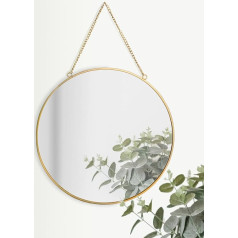GreyZook 30 cm apvalus veidrodis su grandine Derliaus stiliaus metalo rėmas