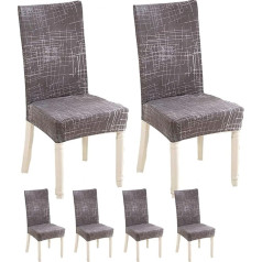 JMYDecor Kėdžių užvalkalai valgomojo kėdėms, modernūs, tampūs, nuimami, skalbiami, spandeksas, 6 dalys - spalva 1-6 vnt./pakuotė