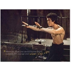 zolto Bruce Lee citatos plakatas - 12 x 18 colių