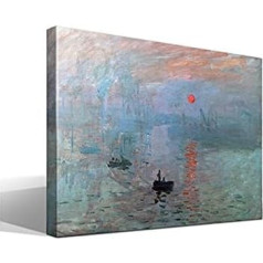 cuadrosfamosos.es Sienų paveikslas Sienų menas Kylanti saulė Oscar-Claude Monet Plotis 95 cm Aukštis 70 cm Spausdinti ant medvilninės drobės Medinis rėmas 3 x 3 cm Skaitmeninė meno kūrinio reprodukcija