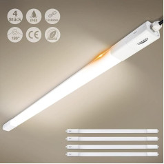 TONFFI 4 vnt. šlapių patalpų LED šviestuvų pakuotė 150 cm, 60 W 7000 LM LED vamzdelis, serijos jungtis, neutrali balta, IP65 vandeniui atsparus šlapių patalpų šviestuvas, vonios šviestuvas, lubų šviestuvas rūsiui, dirbtuvėms, garažui, sand