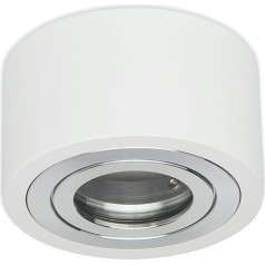 Vonhoff LED mini paviršinis prožektorius IP44 apvalus baltas 3 W šaltai baltas 230 V - lubinis prožektorius su galimybe reguliuoti apšvietimą vonios kambaryje, pirtyje, lauke - plokščias paviršinis šviestuvas Vonios kambario šviestuvas