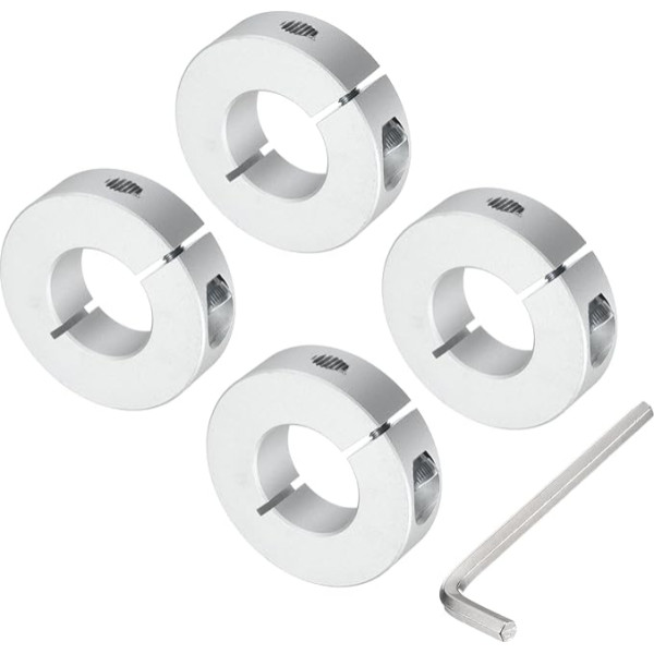 Einzelteil-Wellenkragen-Set für 22-mm-Schaft, einteilig, 4 Klemmmanschetten, 45 mm Außendurchmesser, 12 mm Dicke, Klemmkragen aus Aluminiumlegierung mit M5 Stellschrauben und einem