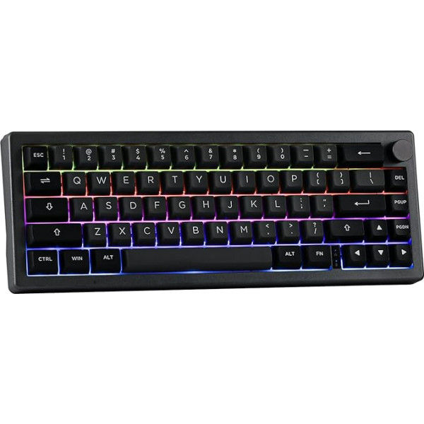 EPOMAKER EK68 65% tarpinė NKRO mechaninė klaviatūra, karšto keitimo trijų režimų žaidimų klaviatūra su 3000 mAh akumuliatoriumi, RGB apšvietimu, skirta biurui / namams / 
