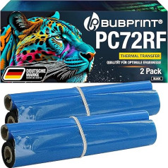 Bubprint 2 šiluminio perdavimo ritinėliai, suderinami kaip Brother PC-72RF PC 72RF PC72RF PC72RF faksų T102 T 102 T 102 104 T104 T-104 106 T106 T72 T72 T78 92 T92 T98 V1 juoda