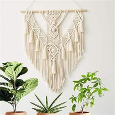 BMIDRUT Macrame gobelenas Pakabinamas austinis Boho Wall Art Rankų darbo Macrame gobelenas Sienų dekoras Sienų dekoras (45x70cm)