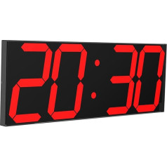 Sieninis laikrodis CHKOSDA su atgalinio skaičiavimo funkcija, 15,2 cm LCD skaitmeninis, automatinis ryškumo reguliavimas, nuotolinio valdymo pultas, didelis kalendorius namams, miegamajam, biurui
