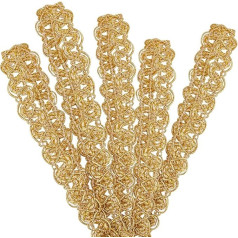 PandaHall 21 jardų Gimp Braid Trim siuvimo aukso pintas laidas poliesterio nėrinių juosta austi audinio apdaila nėrinių apdaila apmušalų apdaila kostiumai DIY amatai siuvimo juvelyrinių dirbinių gamyba