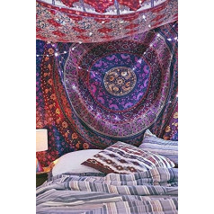 Mandala gobelenai, bohemiškas psichodelinis sienų menas, bendrabučio dekoras, paplūdimio rankšluostis, Indijos gobelenų menas (šeši darbai, karalienė)