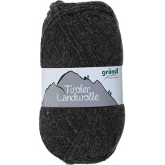 Gründl 3463-03 Tyrolean Country Wool, 10 kamuoliukų po 100 g rankinio mezgimo siūlų, 60 % vilnos, 40 % poliakrilo, dvylikapirštės rudos spalvos, 40 x 18 x 18 cm