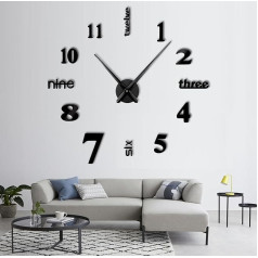 R&M ORIENT® 3D sieninis laikrodis Didelis modernus nebylus 