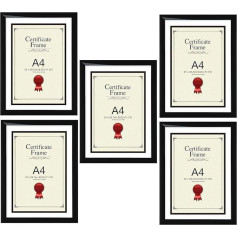 5 x A4 formato juodi paveikslų rėmeliai idealiai tinka virtuvės sienoms Menas Spausdinti plakatų rėmeliai Laisvai pastatomi ir montuojami ant sienos 21x29,7 cm