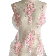 Nėriniai AppliqueWedding Dress Dress, 1 gabalas violetinė, rožinė, geltona, mėlyna nėrinių gėlių lipdukai 3D gėlės vestuvių suknelė pleistrai nėrinių audinys plaukų juosta Scrapbooking (spalva : raudona)
