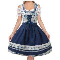 Kobilee Moterų Dirndl rinkinys Oktoberfest kostiumas sijonas žalias trumpas trumpas trumpomis rankovėmis prijuostė mėlyna nėrinių Dirndl dideli dydžiai kostiumas palaidinė rožinė elegantiškas kostiumas mada Midi Dirndl prijuostės