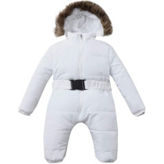 Kobilee naujagimių rinkinys mergaitės žiemos rudens vilnos Walkoverall Snowsuit šiltas 6-9 mėnesiai su kojomis Walkoverall žiemos bendrą su ausimis Hood Zip Snowsuit