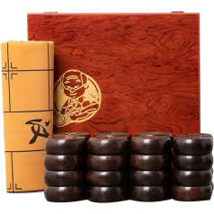 Kinų dramblio kaulo šachmatų žaidimas 2 žaidėjams, Xiangqi, edukaciniai strateginiai stalo žaidimai, galvosūkių žaidimai, kelionių žaidimai su dovanų dėžute ir odine šachmatų lenta (dydis: 5,8 cm/2,28 colio)