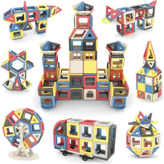 AOMIKS Magnetiniai statybiniai blokai 173 dalių 3D mini magnetiniai krovimo blokai Vaikų mokymosi mėtų žaislas mergaitėms berniukams Mokymosi ir kūrybiškumo dovana vaikams 3 4 5 6 7 7 8 metų amžiaus