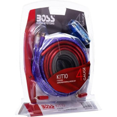 BOSS AUDIO KIT-10 4 Gauge 5,19 mm Auto Installations-Set Verstärker Endstufe Kabel Anschlusskabel Cinch Kabel