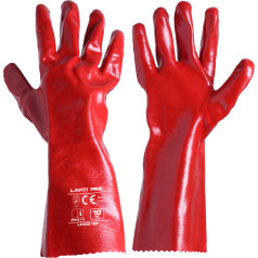 Pvc ilgos pirštinės raudonos l240210p, 12 porų, 