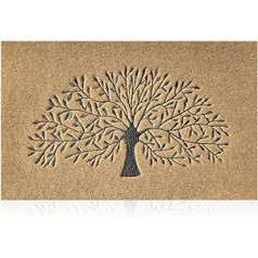 Sveikinimo kilimėlis Tree of Life Lauko kilimėliai vidaus priekinių durų kilimėliams Patvarūs vandeniui neslystantys įėjimo virtuvės kilimėliai Lengvai valomas Guminis kilimėlis 45 x 70 cm medis rudas