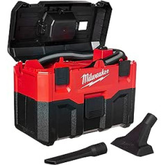 Milwaukee Dry 0880-20 belaidis ličio jonų šlapias/sausas dulkių siurblys, plastikinis, raudonas
