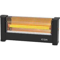 ICQN IQ.0900.APW Infraraudonųjų spindulių stovėjimo šildytuvas, skirtas patalpoms iki 9 m², 900 W, IP20, elektrinis šildytuvas, 135 cm kabelis, šildytuvas biurui ar namams, infraraudonųjų spindulių šildytuvas