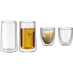 WMF SmarTea dvisienių Latte Macchiato akinių rinkinys ir 2 kultinių dvisienių kapučino akinių rinkinys 2 dvisienių kavos stiklinių rinkinys 250 ml plaukiojančio efekto terminiai akiniai