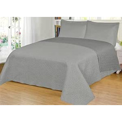 Lovatiesė lovatiesė 250 x 260 cm apverčiama 100 % mikropluošto ypač minkšta su 2 pagalvių užvalkalais 50 x 70 cm lovatiesė lovatiesė dvigulei lovai 140/150/160 cm pavasariui ir vasarai - pilka