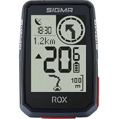 SIGMA SPORT ROX 2.0 Black | Dviračio kompiuteris, belaidis GPS ir navigacija, įskaitant GPS laikiklį | Lauko GPS navigacija grynam vairavimo malonumui, juoda, 44,9 x 73,6 x 18,4 mm