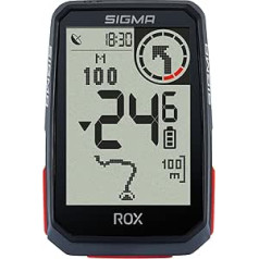 SIGMA SPORT ROX 4.0 juodas jutiklių rinkinys | Dviračio kompiuteris, belaidis GPS ir navigacija, įskaitant greičio, širdies ir ritmo jutiklius | Lauko GPS navigacija su aukščio matavimu