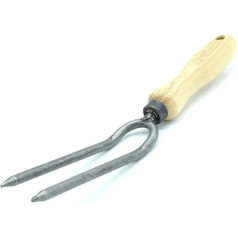 4betterdays.com NATURlich leben! Rožinė šakutė / sodo šakutė su uosio medžio rankena - Šakutės ilgis: 14 cm - Kokybiškas plienas - Svoris: 0,3 kg - Kalta rankomis Vokietijoje