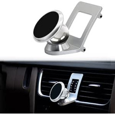 Cookiss magnetinis mobiliojo telefono laikiklis, suderinamas su Audi A4 B8 8K su A5 Sportback 8T Tinka išmaniesiems telefonams, planšetiniams kompiuteriams ir GPS su automobilinio mobiliojo telefono laikikliu 360 laipsnių reguliuojamas vaizdas (sidabra