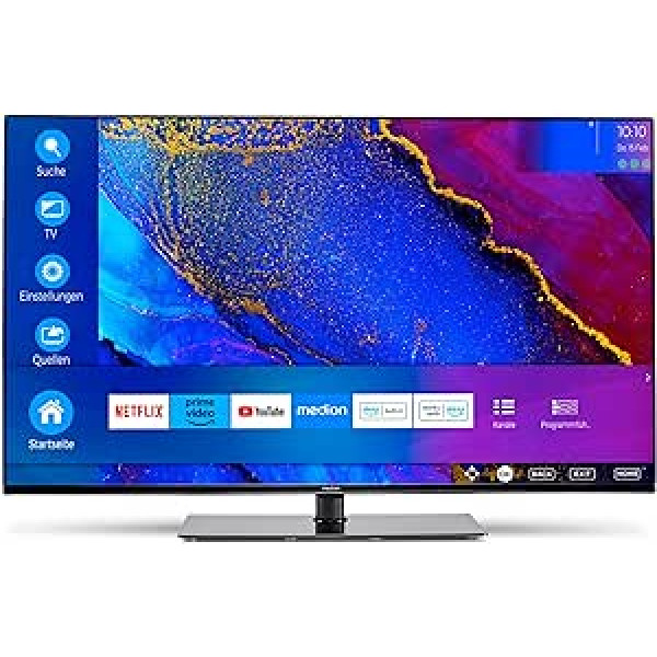 MEDION X14314 (MD 30720) 108 cm (43 colių) televizorius (išmanusis televizorius, 4K Ultra HD, Dolby Vision HDR, Dolby Atmos, Netflix, Prime Video, MEMC, mikro pritemdymas, Bluetooth, PVR)