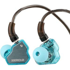 LINSOUL 7Hz x Crinacle Zero:2 įtaisytas ausinis monitorius, atnaujinta 10 mm dinaminė tvarkyklė IEM, laidinės ausinės, žaidimų ausinės, su OFC IEM laidu muzikantams (mėlynas)