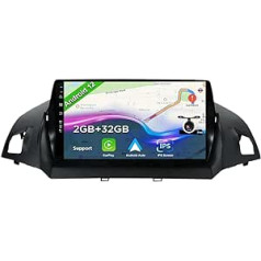 BXLIYER Android 12 automobilinis radijas, skirtas Ford Kuga (2013–2018 m.) – Atbulinės eigos kamera Nemokama – 2G + 32G – IPS 9 colių 2 DIN – DAB valdymas vairu WiFi Carplay Android Car Bluetooth DSP