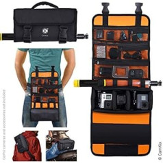 ausrollbare Tasche mit Taillen- / Schultergurt kompatibel su GoPro Hero / DJI Osmo Action und Anderen Action- / Kompaktkameras - Vielfältige Trageoptionen (Hand, Schulter, Taille, Rücken)