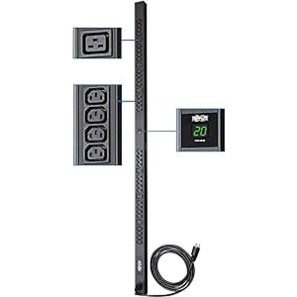 Tripp Lite PDUMV20HV 1 fazių PDU su Messanzeige, 3,2-3,8 kW, 200-240 V, Steckdosen (6X C19 ir 32x C13), 0-HE, vertikalus