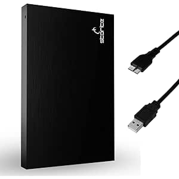 Storite išorinis nešiojamasis kietasis diskas 1 TB su USB 3.0 išorine atsargine saugykla Greitas duomenų perdavimas Tinka asmeniniams kompiuteriams, Mac, Xbox One, Windows, žaidimams, nešiojamiesiems kompiuteriams ir staliniams kompiuteriams (juodas