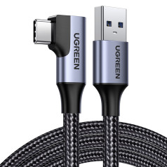 Kampinis USB - USB-C laidas 5Gb/s 3A 1m juodas