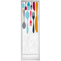 Blindecor Easy Venetian Blind No Drilling Spausdinta permatoma skaitmeninė spauda Cutlery 40 x 150 cm (plotis x aukštis) Audinio dydis 37 x 145 cm