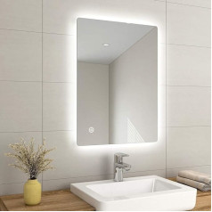 Emke LED apšvietimas Vonios veidrodis su saugikliu 600x800mm Sieninis daugiafunkcinis oro sausintuvas Pad Energiją taupantis LED išmanusis veidrodis