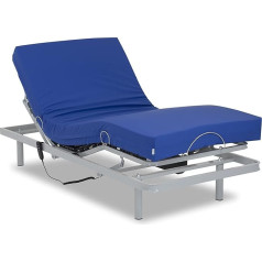 Gerialife Jungtinė lova su viskoelastiniu čiužiniu, atspari vandeniui (105 x 190 cm), metalinė, pilka, 105 x 190 cm