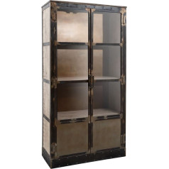 Massivmoebel24.De Sunkioji pramonė #243 Medžio masyvo vitrina Mango mediena Ruda lakuota su 4 skyriais 92 x 40 x 185 cm spinta Stiklo vitrina Aukšta spinta