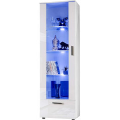 Generic Vitrina T40 | Baltas matinis korpusas | 60 x 192 x 42 cm | Svetainė | Modernus stilius