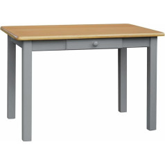 K Koma Alksnio valgomojo stalas su stalčiumi Virtuvės stalas iš pušies masyvo 70 x 110 Pilka