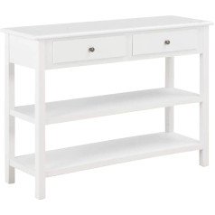 Vidaxl Spintelė su 2 stalčiais 2 lentynomis Šoninė spintelė Komoda su stalčiais Šoninis staliukas Prieškambario staliukas Konsolinis staliukas Baltas MDF 110 x 35 x 80 cm