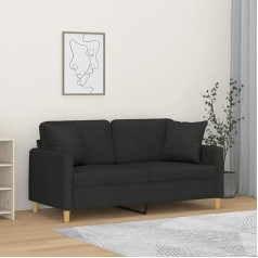 ZEYUAN 2 vietų sofa su dekoratyvinėmis pagalvėlėmis, juoda, 140 cm, audinys, poilsio sofa, sofos ir kušetės, poilsio sofa, svetainės sofa, sofa su miegojimo funkcija - 3200913