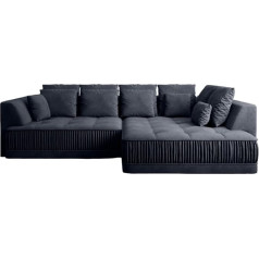 Domimeble Kampinė sofa su elektriniu sėdynės gylio reguliavimu, minkštu atlošo paminkštinimu, tvirta ir patvari, su gofruota pakaba + labai elastingos HR tipo putos (Letto 79 dešinė pusė)