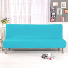 ‎Mony mony Pure Colour Sofa Cover Stretch Elastinis audinys Sofa Sofa Couch Armless Stretch Cover Extendable Couch Screen Protector Flower Pattern Bed Throw, Blue, 160 cm - 195 cm