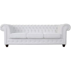Jvmoebel Dizainas Klasikinė Chesterfieldo didelė XXL sofa Odinės tekstilės sofos 3 sėdimos vietos